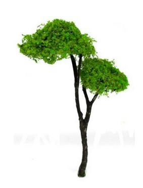 Mini árvore verde de duas copas Gold